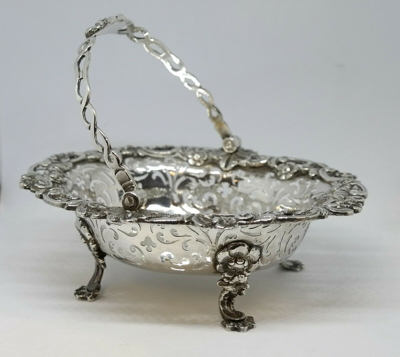 1756 Small "sweet Meat" Basket, Sterling Silver, William Plummer Of London