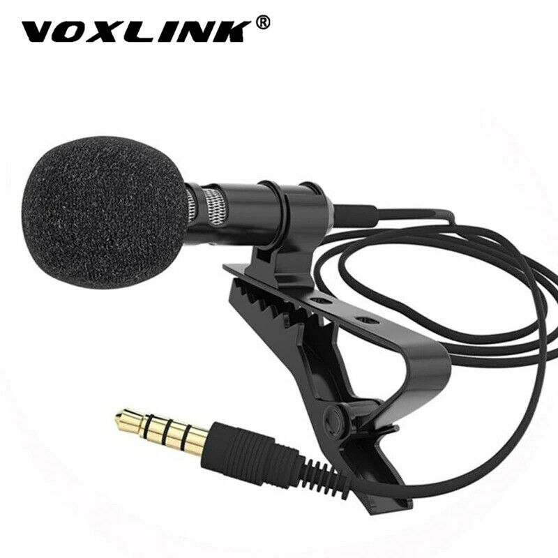 Voxlink 3.5 Mm Audio Microphone Clip Tie Collar Mobile Phone Speaking In Lecture