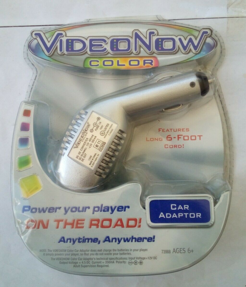 Video Now Color Car Adapter With 6 Foot Cord New Tiger Electronics Hasbro