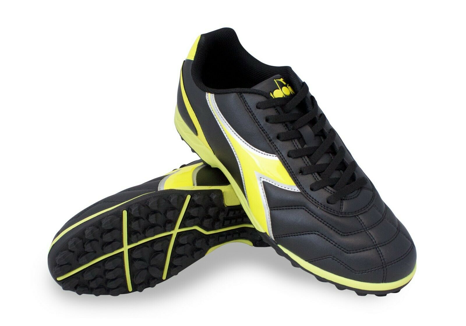 Diadora Men's Capitano Tf Turf Soccer Shoes (black / Neon Yellow)