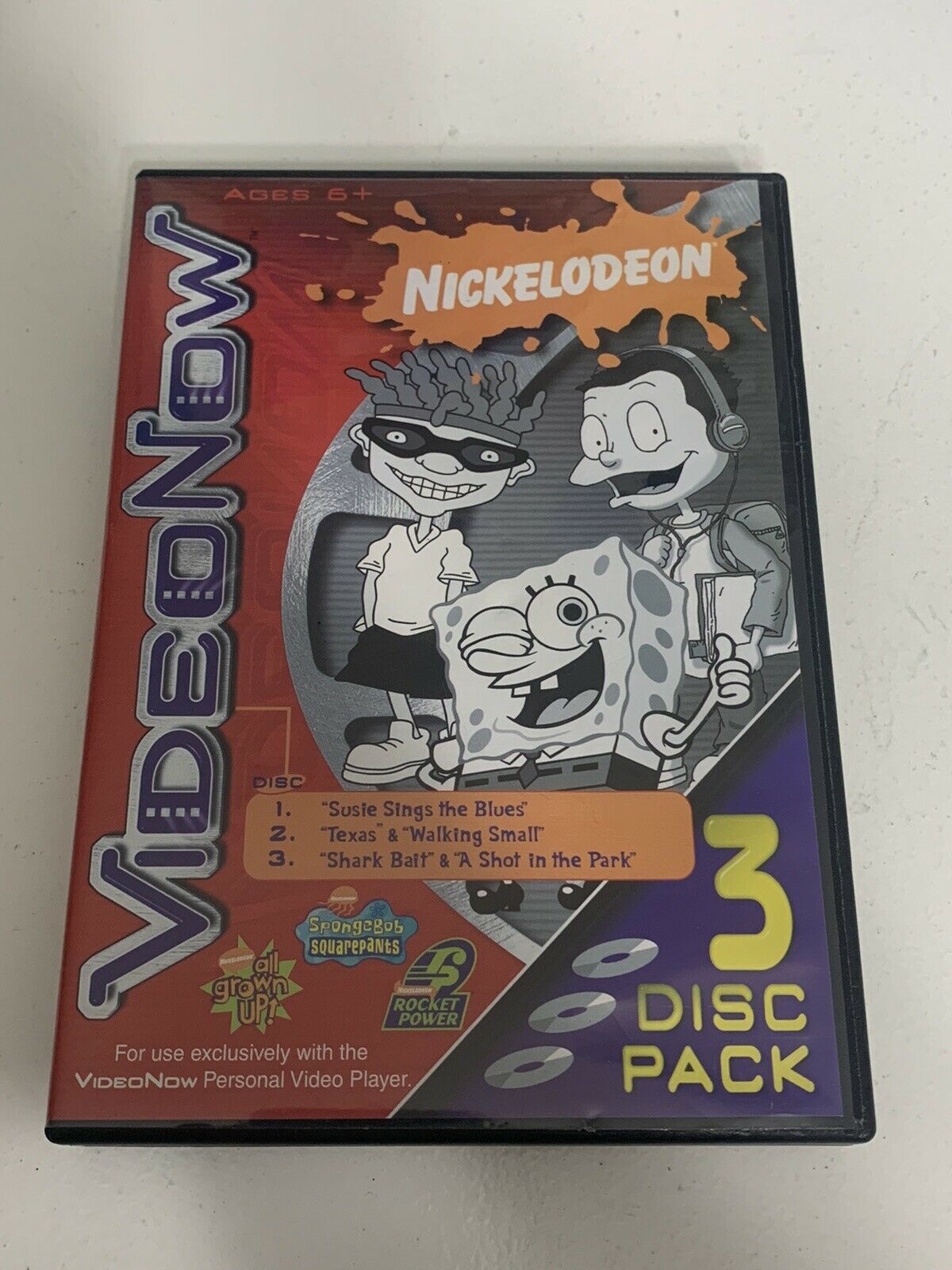 Video Now Personal Video Nickelodeon 3 Disc Pack Spongebob Rocket Power Rugrats