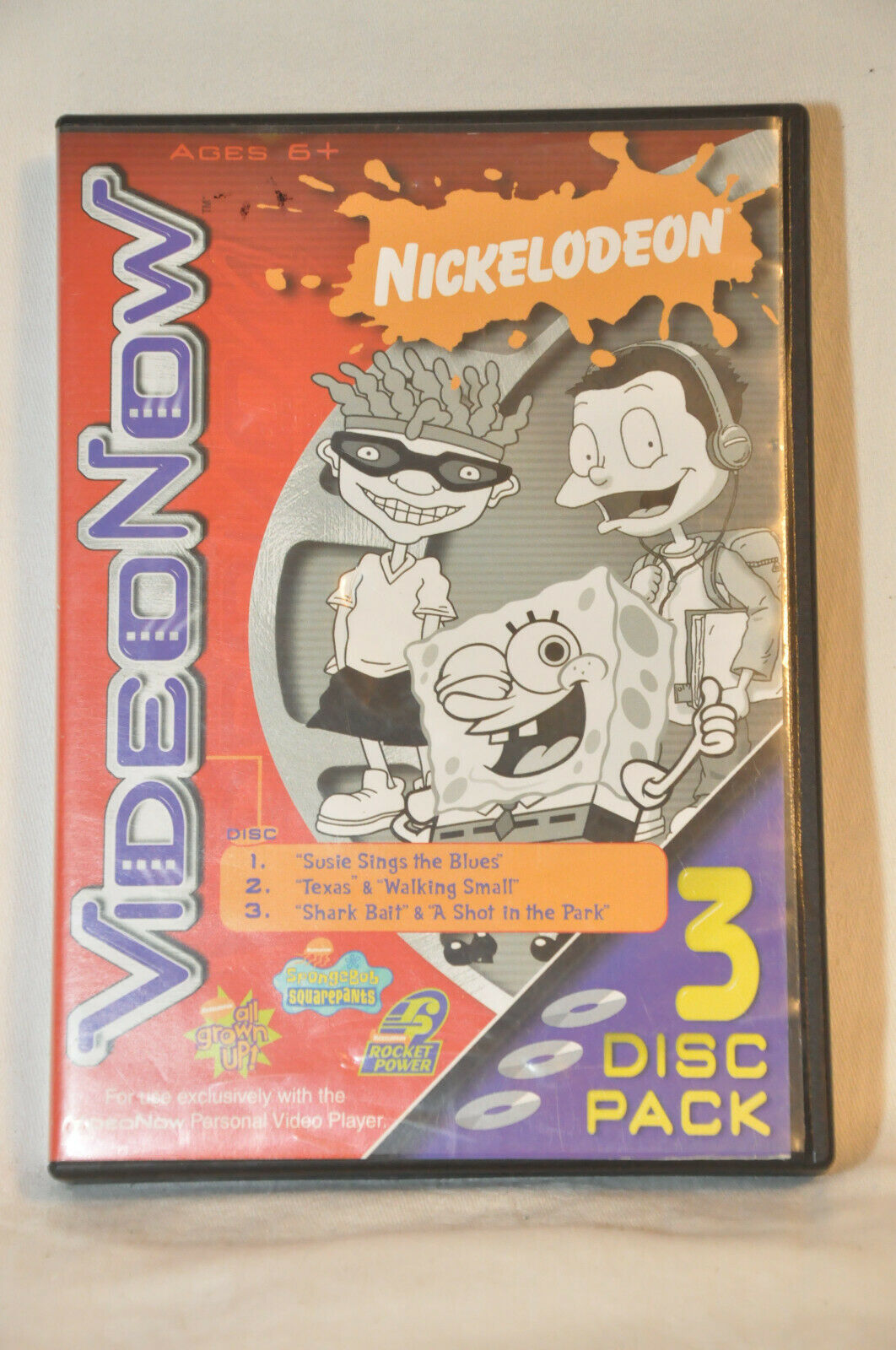 Video Now Personal Video Nickelodeon 3 Disc Pack Spongebob Rocket Power Rugrats
