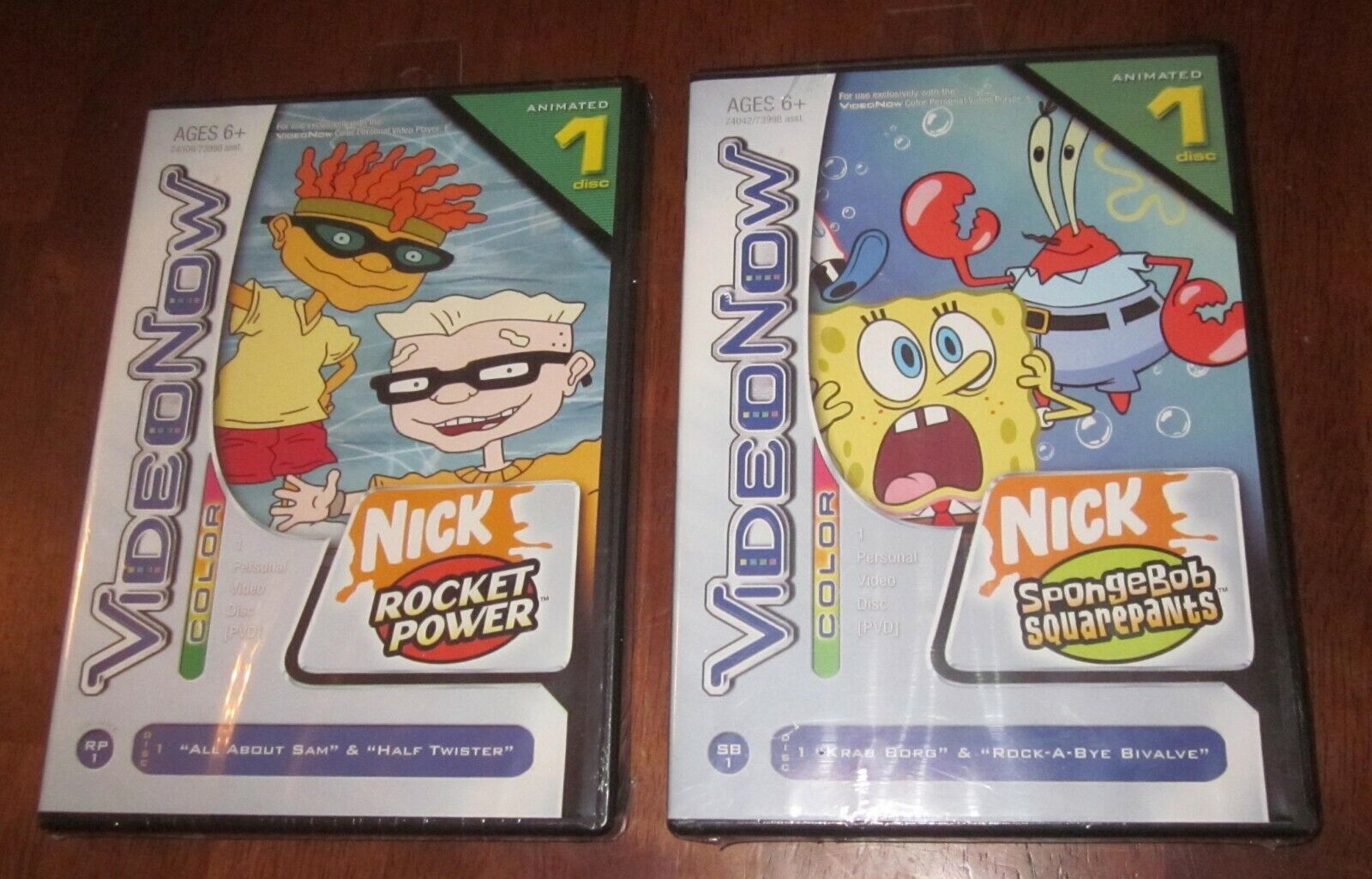 2 Videonow Pvd Brand New Nick Spongebob & Rocket Power Sealed