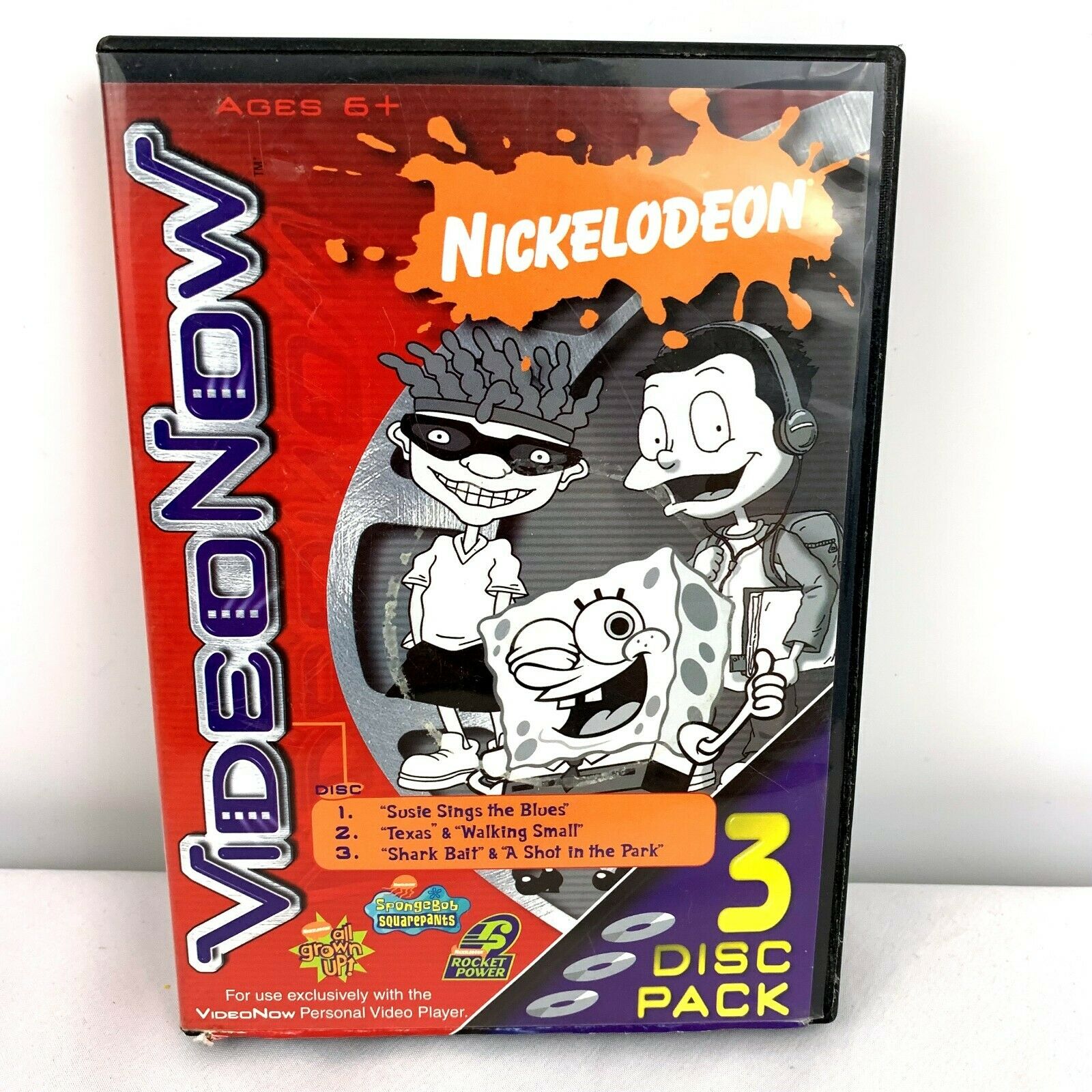 Video Now Personal Video Nickelodeon 3 Disc Pack Spongebob Rocket Power Grown Up