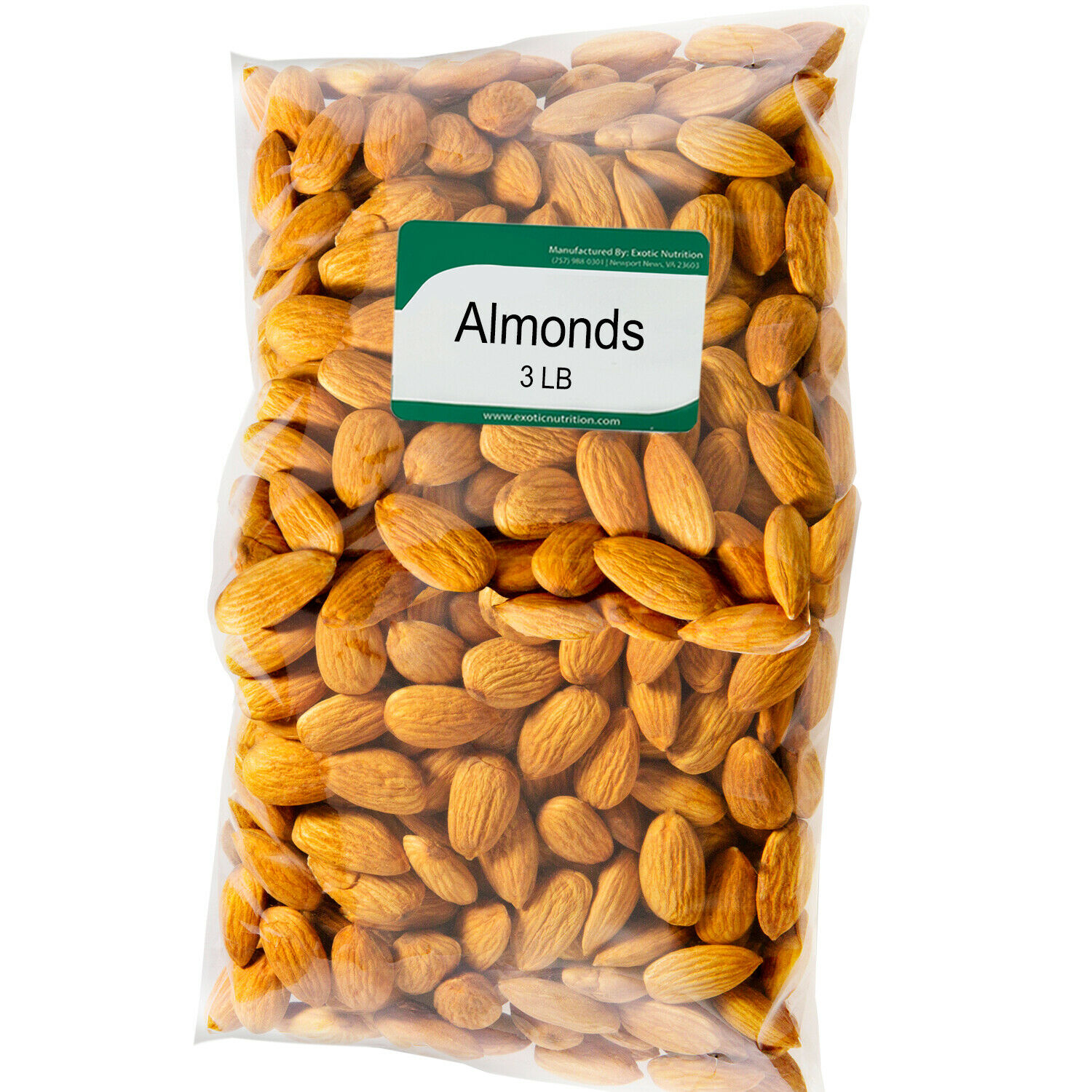 Raw Almonds 3 Lb. - No Shell, Unsalted - Healthy Pet Squirrel Treat